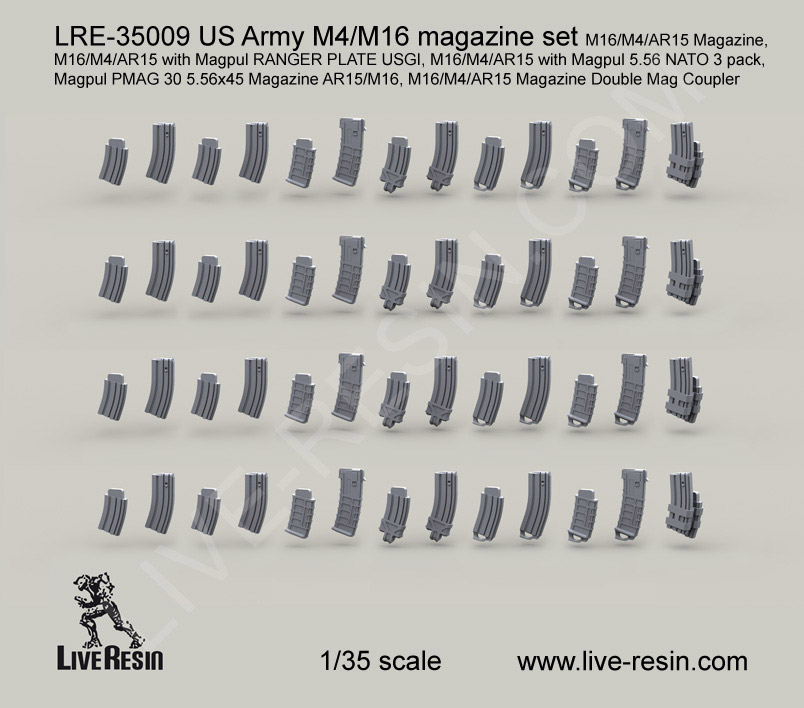 1/35 US Army M4/M16 Magazine Set - Click Image to Close