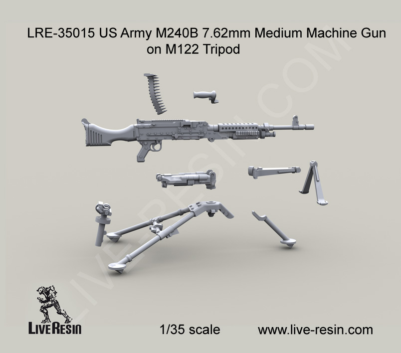 1/35 US Army M240B 7.62mm Medium Machine Gun on M122 Tripod - Click Image to Close