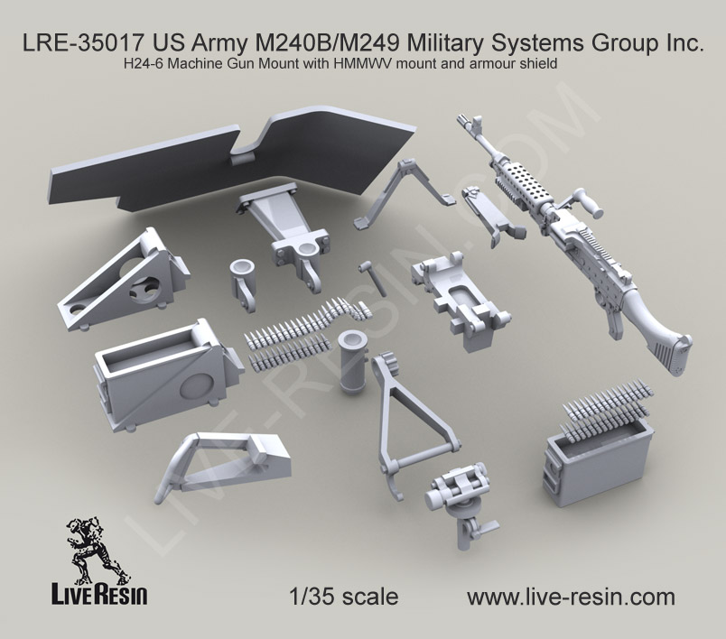 1/35 US Army M240B Military Systems Group Inc. H24-6 Gun Mount - Click Image to Close