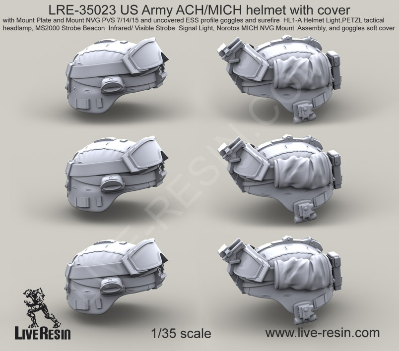 1/35 US Army ACH/MICH Helmet with Cover #5 - Click Image to Close