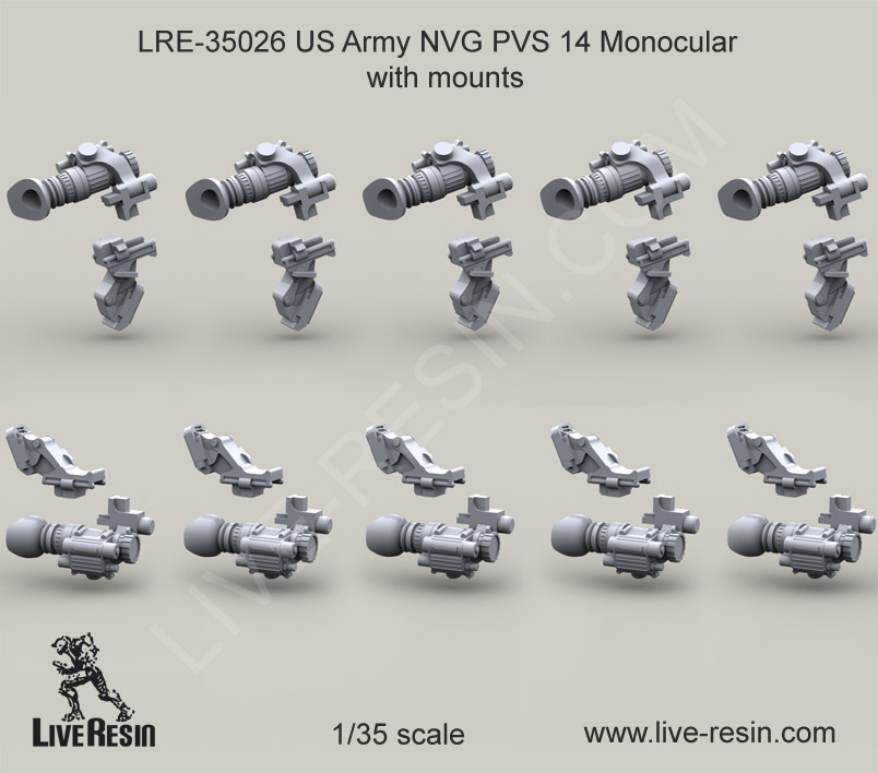 1/35 US Army NVG PVS 14 Monocular with Mounts - Click Image to Close
