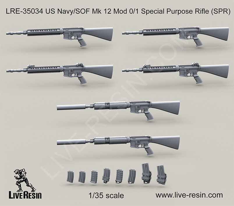 1/35 US Navy/SOF Mk.12 Mod.0/1 Special Purpose Rifle (SPR) - Click Image to Close