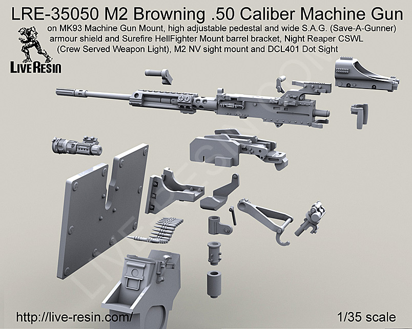 1/35 M2 Browning Cal.50 Machine Gun on MK93 Mount #4 - Click Image to Close