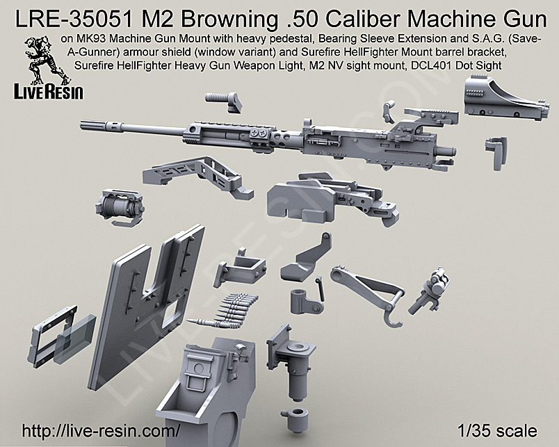 1/35 M2 Browning Cal.50 Machine Gun on MK93 Mount #5 - Click Image to Close