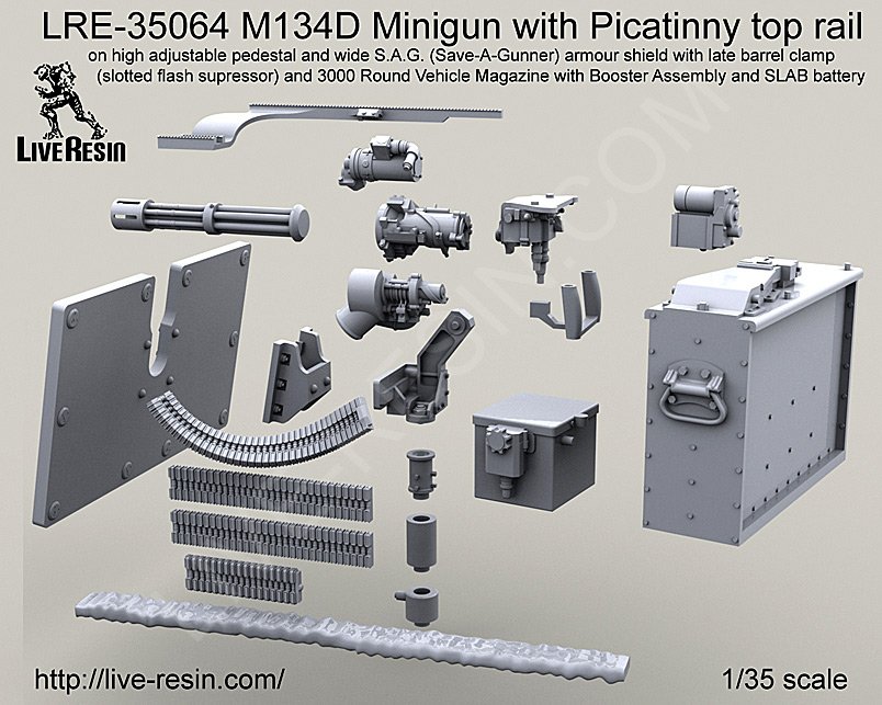 1/35 M134D Minigun with Picatinny Top Rail #2 - Click Image to Close