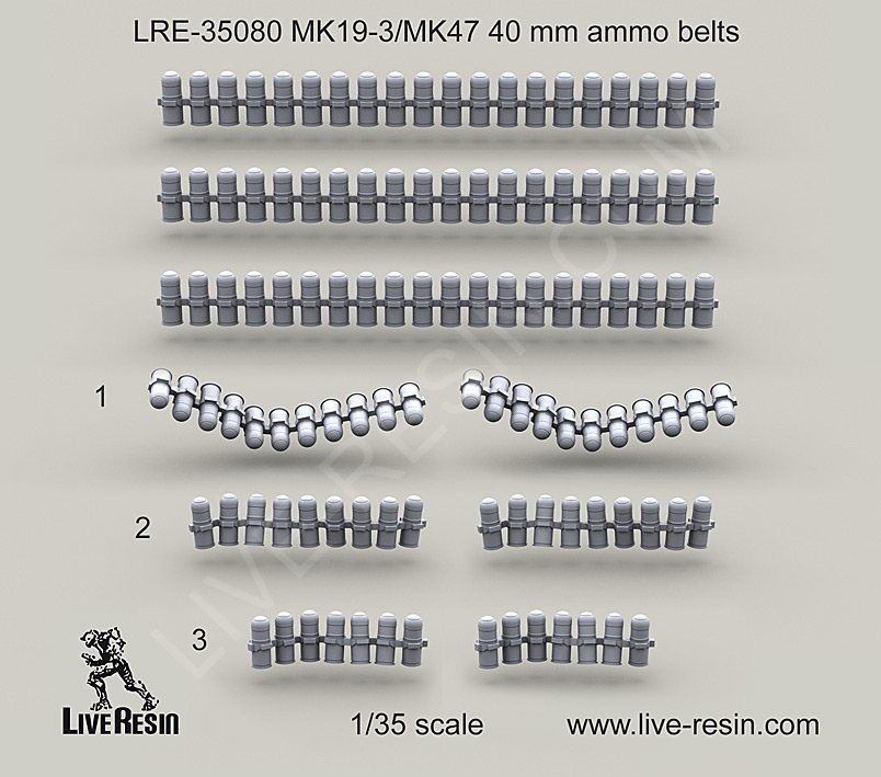 1/35 MK19-3/MK47 40mm Ammo Belts - Click Image to Close