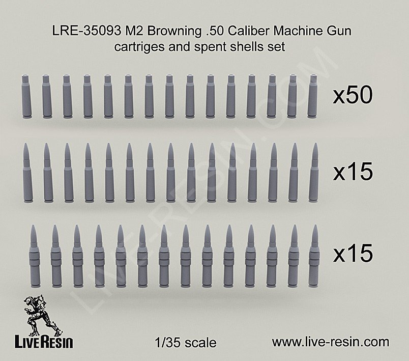 1/35 M2 Browning Cal.50 MG Cartridges and Spent Shells Set - Click Image to Close