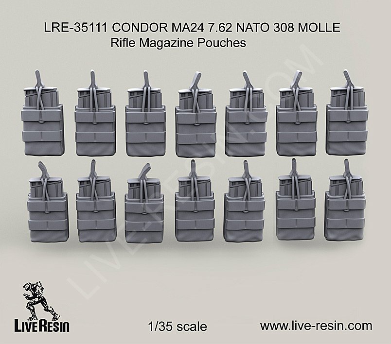 1/35 Condor MA24 7.62 NATO 308 MOLLE Rifle Magazine Pouches - Click Image to Close