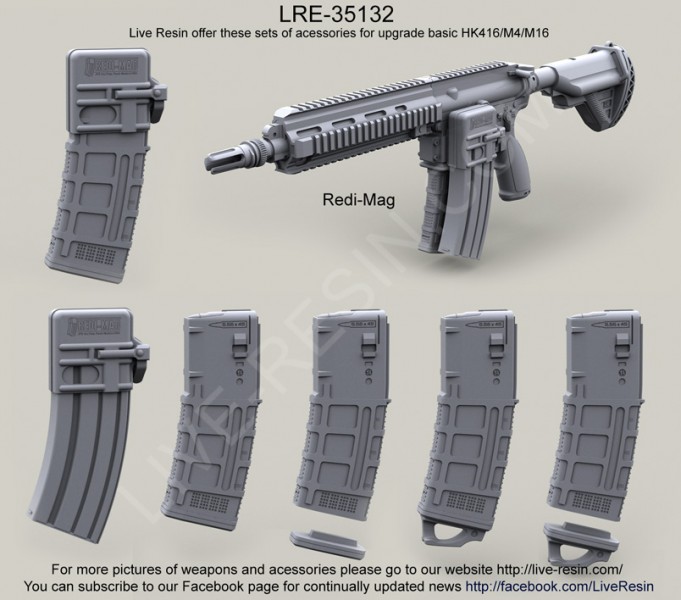 1/35 M16/M4/AR15/HK416 Magazine Set.2 - Click Image to Close
