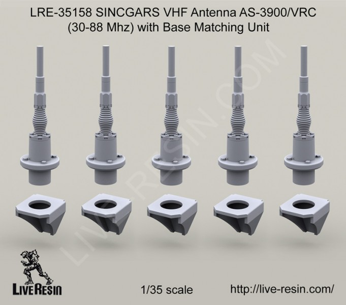 1/35 SINCGARS VHF Antenna AS-3900/VRC (30-88 Mhz) with Base - Click Image to Close