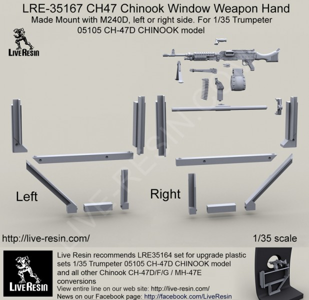 1/35 CH-47 Chinook Window Weapon Hand Made Mount with M240D - Click Image to Close