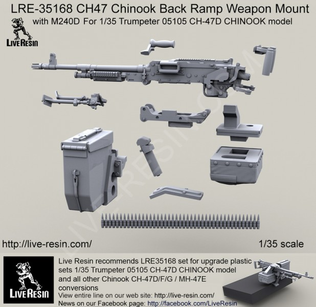 1/35 CH-47 Chinook Back Ramp Weapon Mount with M240D - Click Image to Close