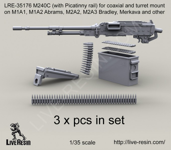 1/35 M240C (with Picatinny Rail) for Coaxial and Turret Mount - Click Image to Close