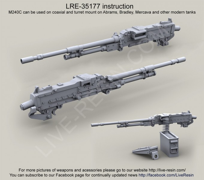 1/35 M240C (without Picatinny Rail) for Coaxial and Turret mount - Click Image to Close