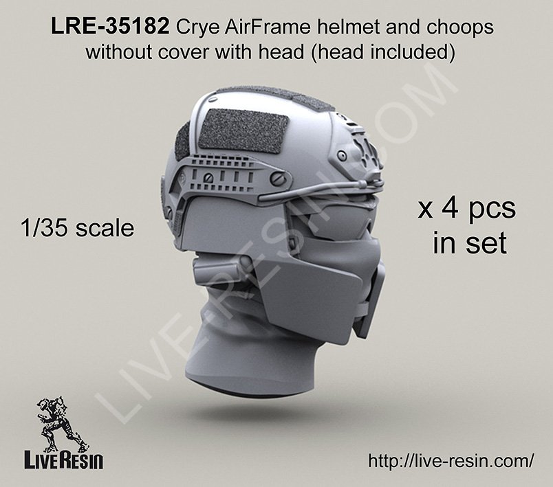 1/35 Airframe Helmet and Choops, without Cover, with Head - Click Image to Close
