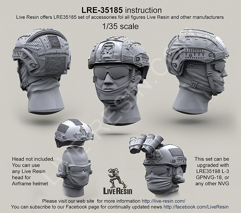 1/35 Airframe Helmet with Helmet Cover - Click Image to Close