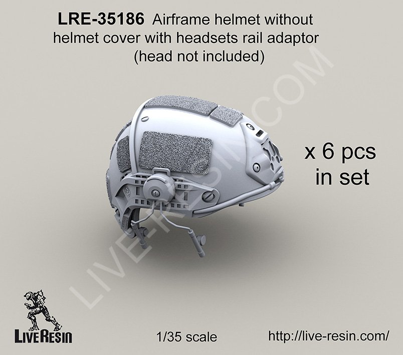 1/35 Airframe Helmet without Cover, with Headsets Rail Adaptor - Click Image to Close