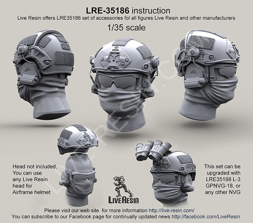 1/35 Airframe Helmet without Cover, with Headsets Rail Adaptor - Click Image to Close