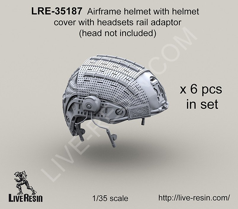 1/35 Airframe Helmet with Cover, with Headsets Rail Adaptor - Click Image to Close