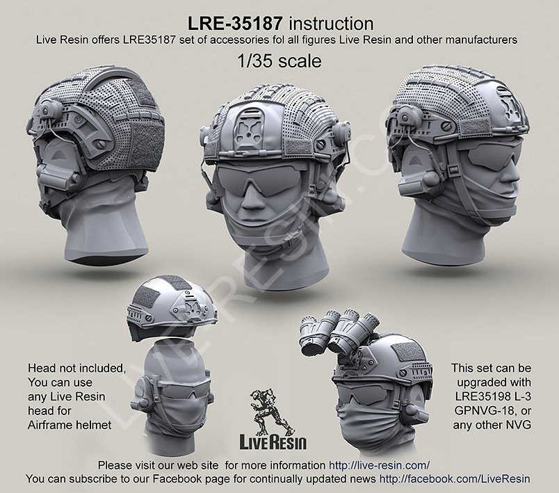 1/35 Airframe Helmet with Cover, with Headsets Rail Adaptor - Click Image to Close