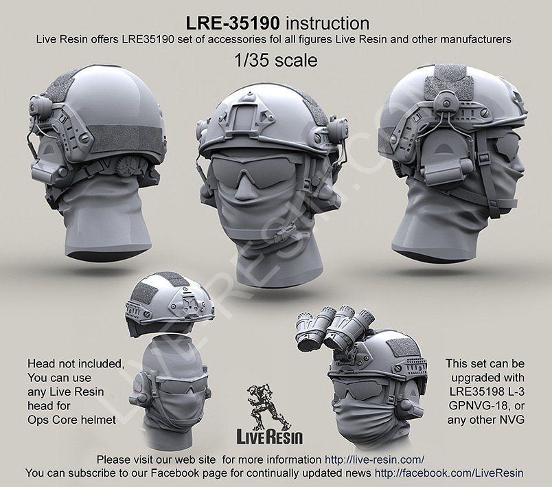 1/35 Ops Core Helmet with Headsets Rail Adaptor - Click Image to Close