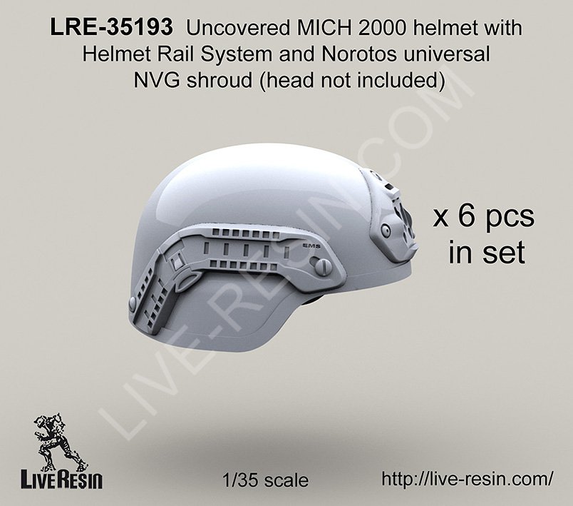 1/35 Uncovered MICH 2000 Helmet with Helmet Rail System - Click Image to Close