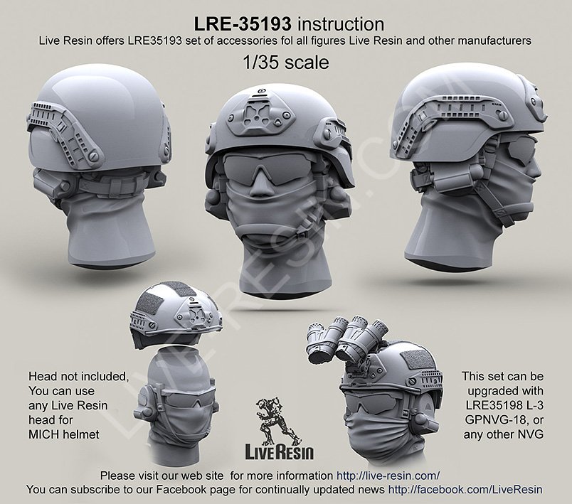 1/35 Uncovered MICH 2000 Helmet with Helmet Rail System - Click Image to Close