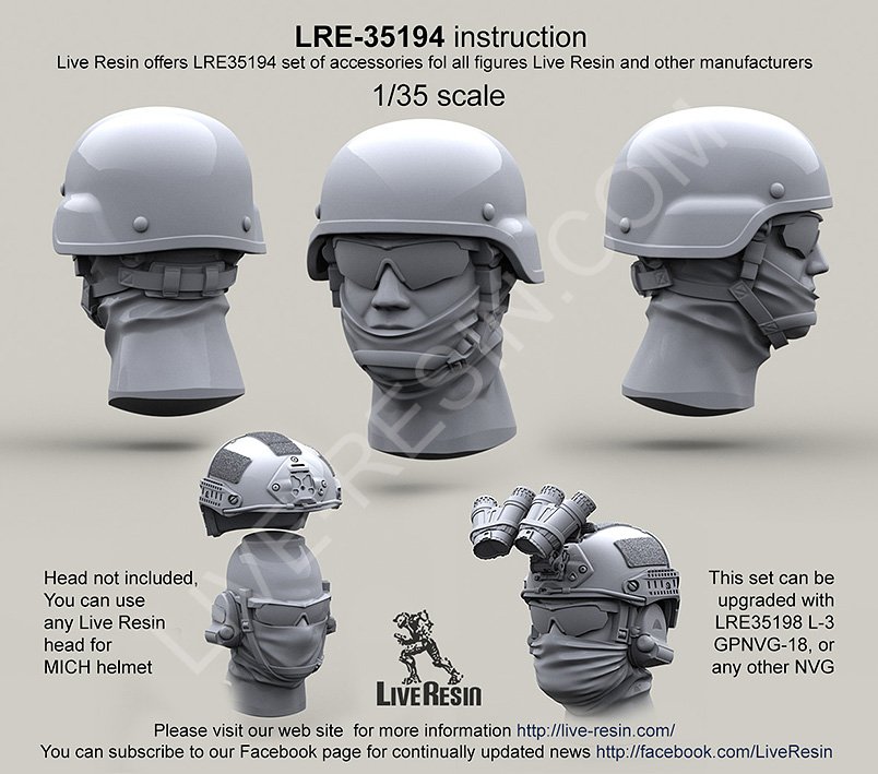 1/35 Uncovered Mich Helmet - Click Image to Close