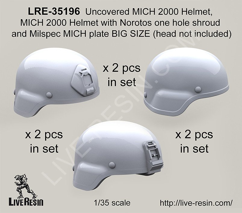 1/35 Uncovered Mich Helmet with Norotos and Milspec MICH Plate - Click Image to Close