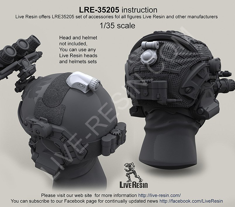 1/35 Helmet Lamp Set, Manta Strobe Helmet Lamp and VIP Light - Click Image to Close