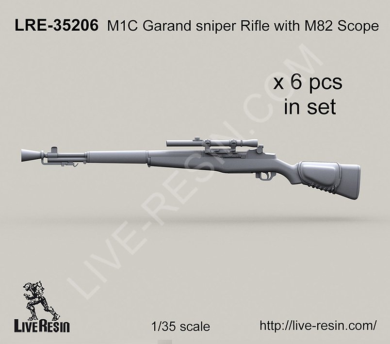 1/35 M1C Garand Sniper Rifle with M82 Scope - Click Image to Close