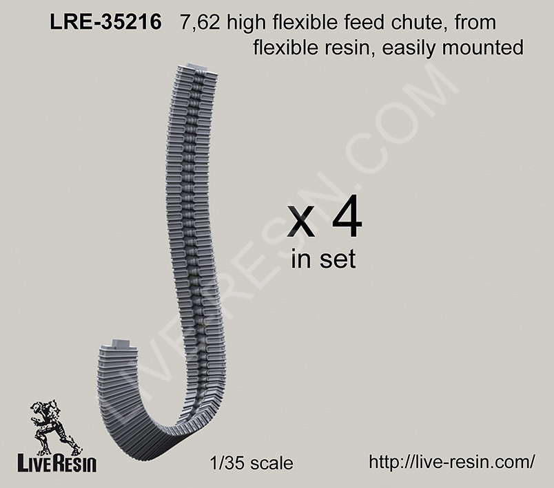 1/35 7.62 Feed Chute from Flexible Resin, High Flexible - Click Image to Close
