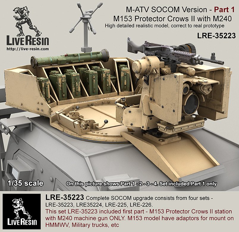 1/35 M-ATV SOCOM Version Upgrade Part.1, M153 Protector Crows II - Click Image to Close