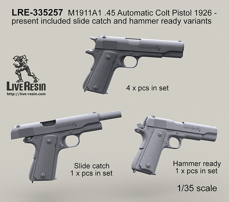 1/35 M1911A1 Cal.45 Automatic Colt Pistol 1926~Present - Click Image to Close