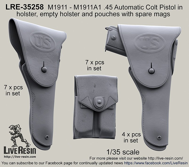 1/35 M1911, M1911A1 Cal.45 Automatic Colt Pistol Holster #1 - Click Image to Close