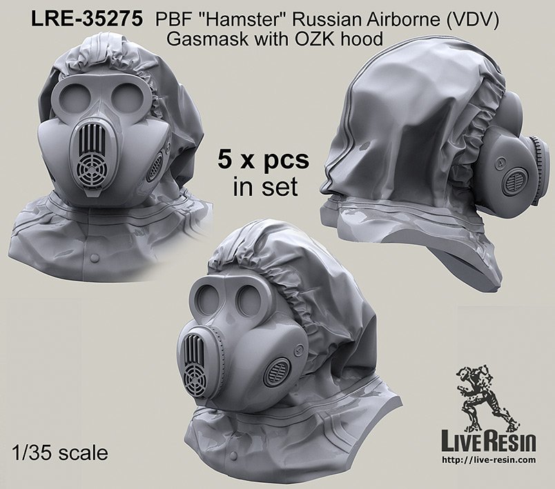 1/35 PBF "Hamster" Russian Airborne (VDV) Gasmask with OZK Hood - Click Image to Close