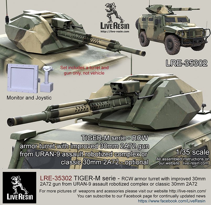 1/35 RCW Armor Turret with 30mm 2A72 Gun - Click Image to Close