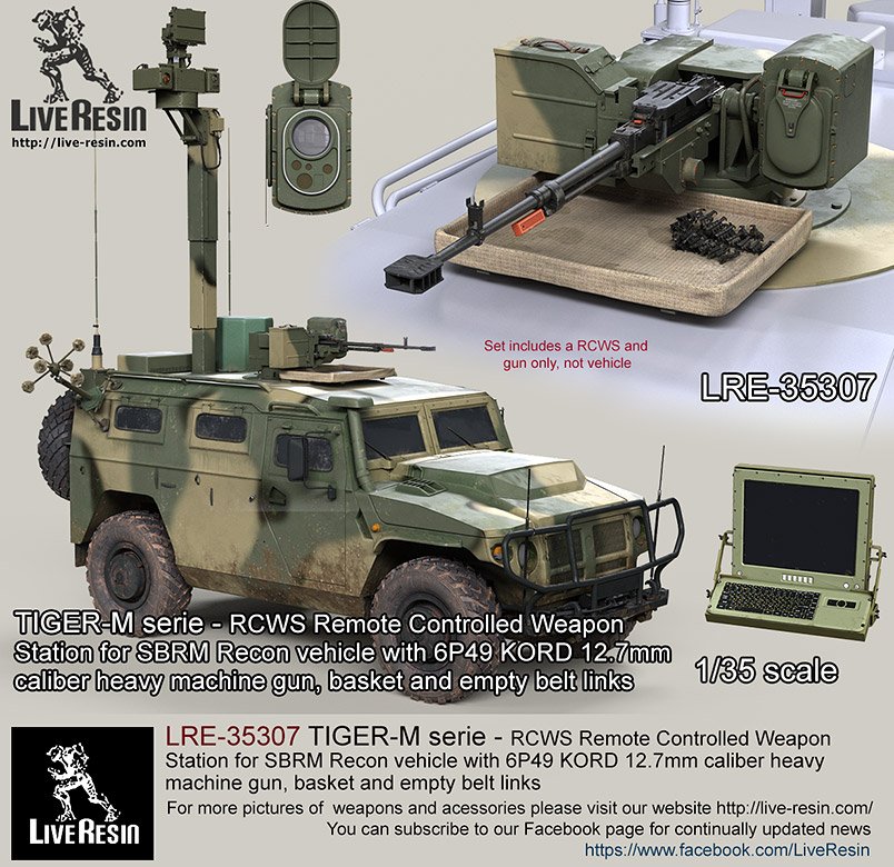 1/35 6P49 Kord 12.7mm Heavy MG RCWS for SBRM Recon Vehicle - Click Image to Close