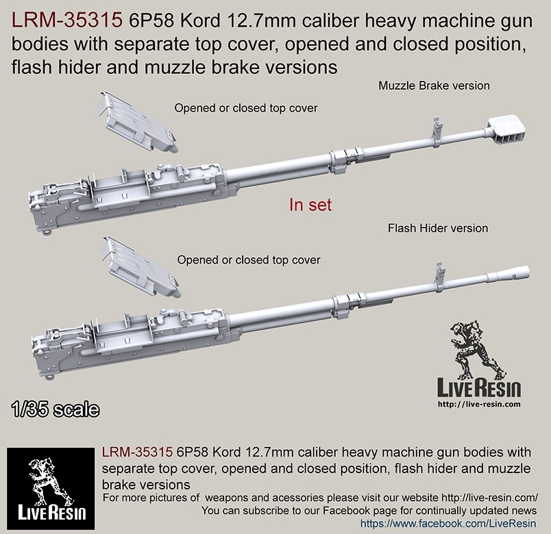 1/35 6P58 Kord 12.7mm Caliber Heavy Machine Gun Bodies - Click Image to Close