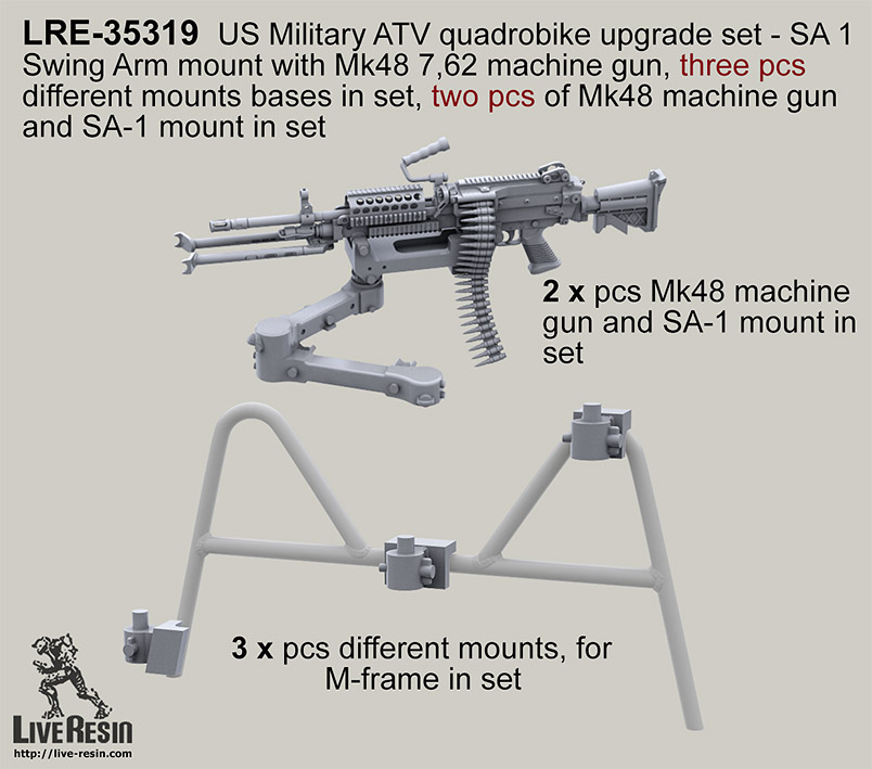 1/35 ATV Quadrobike Upgrade Set (SA 1 Swing Arm Mount w/Mk48) - Click Image to Close