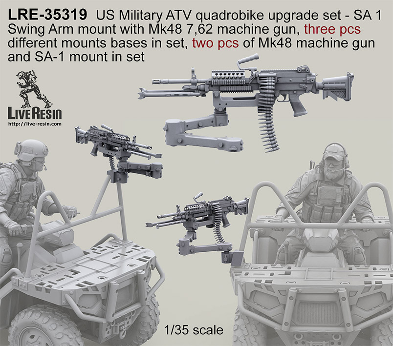 1/35 ATV Quadrobike Upgrade Set (SA 1 Swing Arm Mount w/Mk48) - Click Image to Close