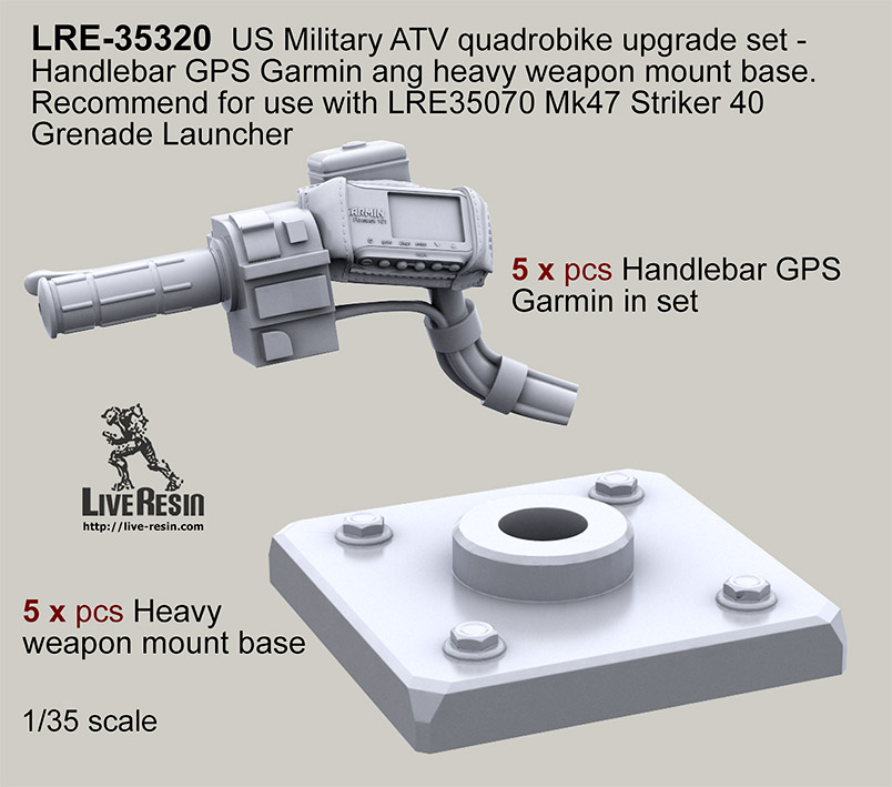 1/35 ATV Quadrobike Upgrade Set (Handlebar GPS & Weapon Base) - Click Image to Close