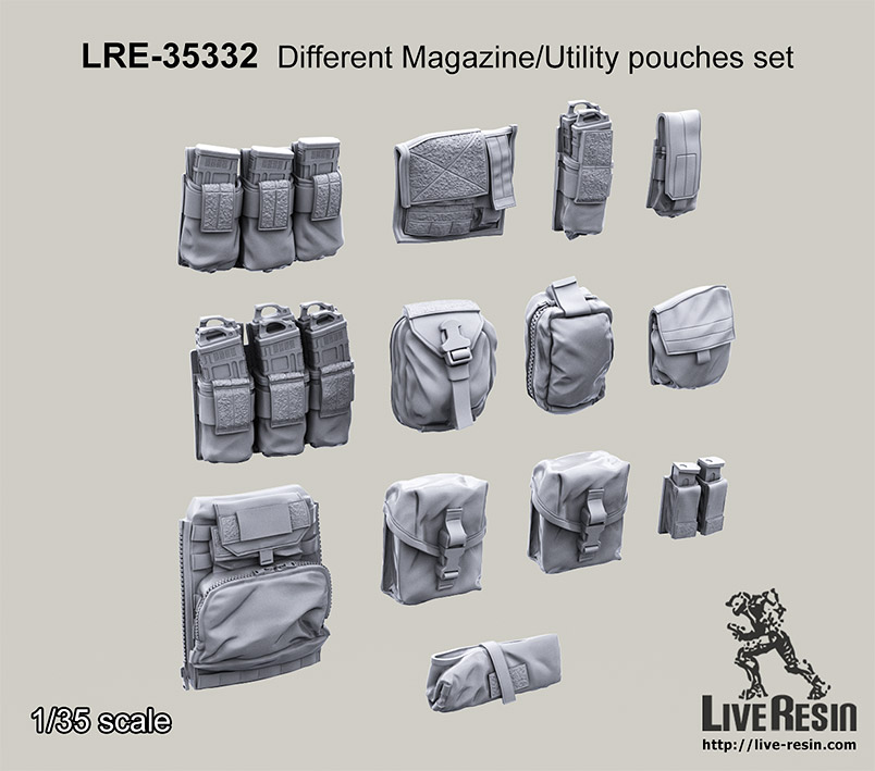 1/35 Different Magazine/Utility Pouches Set - Click Image to Close