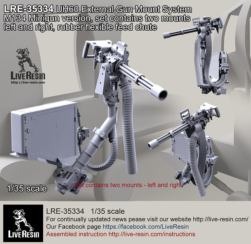 1/35 UH-60G External Gun Mount System M134 (Left & Right) - Click Image to Close
