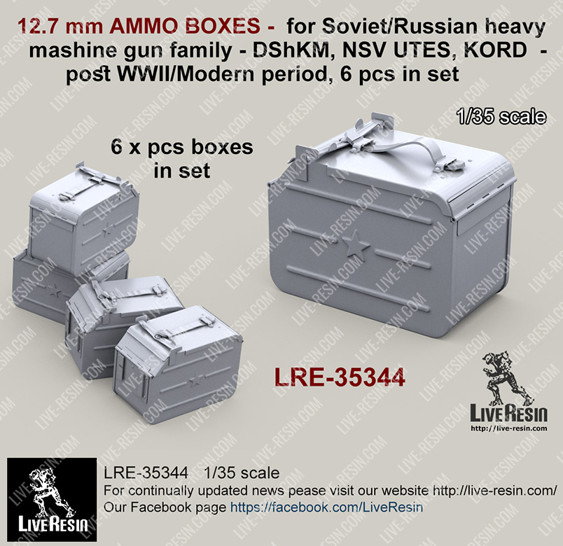 1/35 Soviet/Russian 12.7mm Ammo Boxes, Post WWII & Modern - Click Image to Close