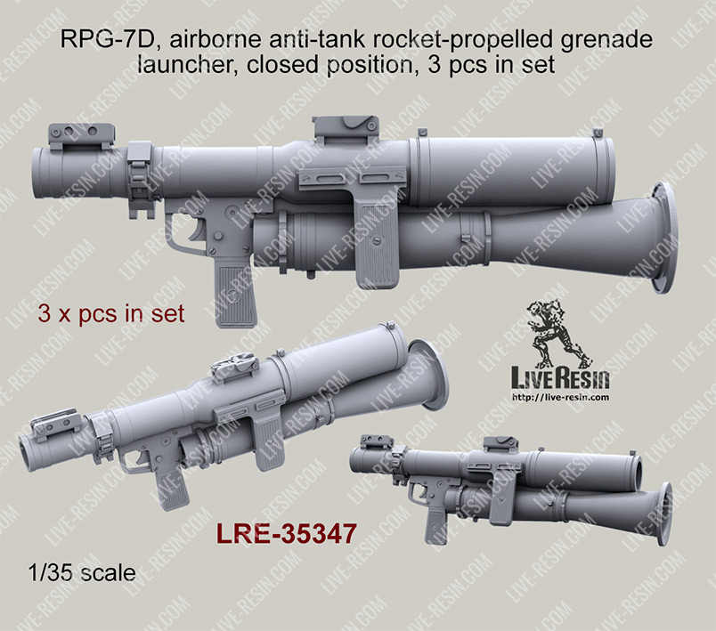 1/35 RPG-7D Airborne Anti-Tank Rocket-Propelled Launcher (3 pcs) - Click Image to Close