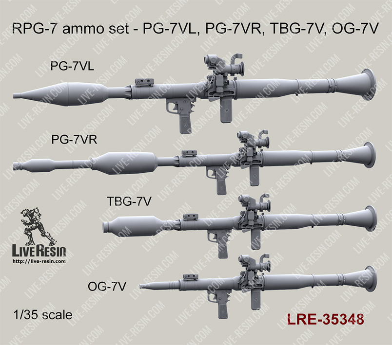 1/35 RPG-7 Ammo Set (PG-7VL, PG-7VR, TBG-7V, OG-7V) - Click Image to Close