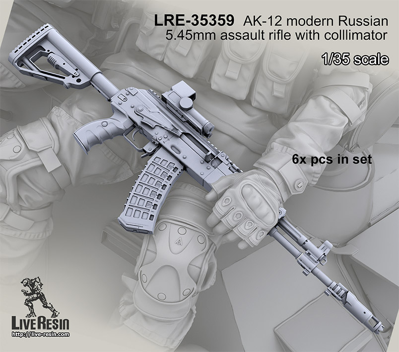 1/35 AK-12 Modern Russian 5.45mm Assault Rifle and Scope - Click Image to Close