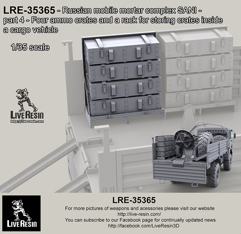 1/35 Russian Mobile Mortar Complex SANI, Ammo Crates and Rack - Click Image to Close