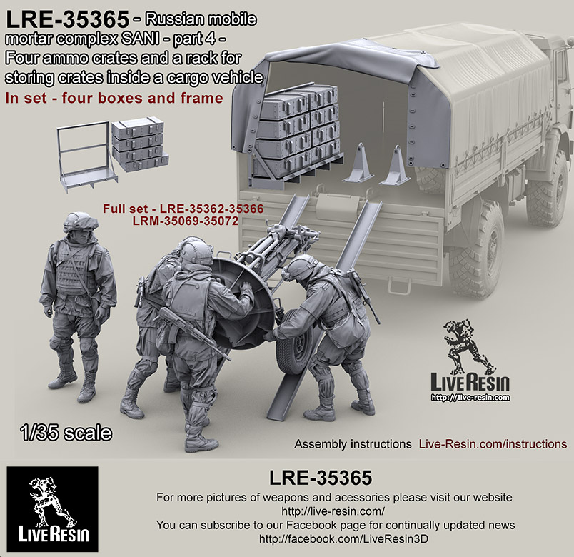 1/35 Russian Mobile Mortar Complex SANI, Ammo Crates and Rack - Click Image to Close